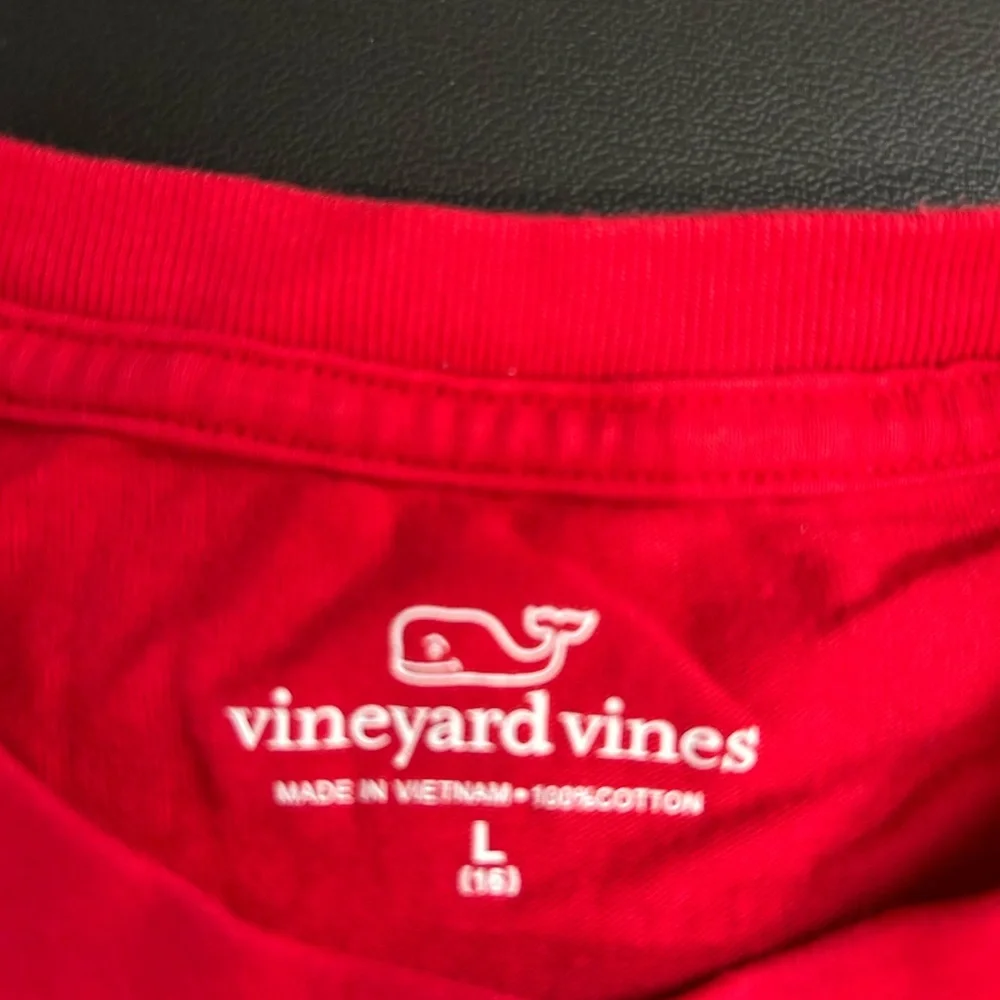 Vineyard Vines Youth‎ Large Red Long Sleeve Logo T Shirt Cotton Preppy Beachy